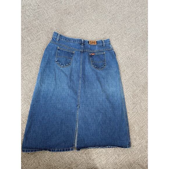 Lee Dresses & Skirts - Lee vintage blue jean denim midi skirt 10-12